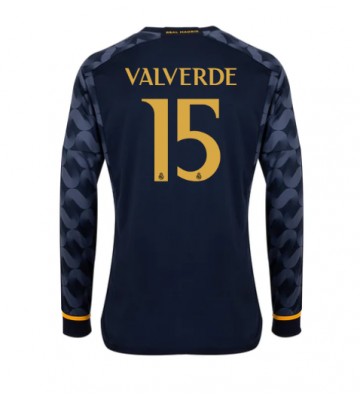 Real Madrid Federico Valverde #15 Replika Udebanetrøje 2023-24 Langærmet